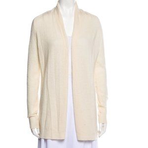 THEORY Cream Neutral 100% Cashmere Open Front Sweater Cardigan P